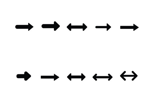 Directional Arrow Symbols – Simple Cursor  Pointer Vector Icons