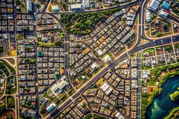 Obraz premium Aiea Hawaii Street Map Minimalist Black and White Aerial View