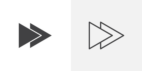 Forward icons vectors illustrations in black fill and liner versions