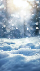 beautiful snow background sun rays snowflakes falling peaceful serene winter scene