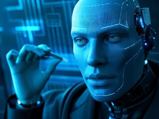 artificial robot with AI Technology 