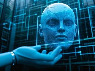 artificial robot with AI Technology 