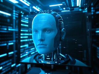 artificial robot with AI Technology 