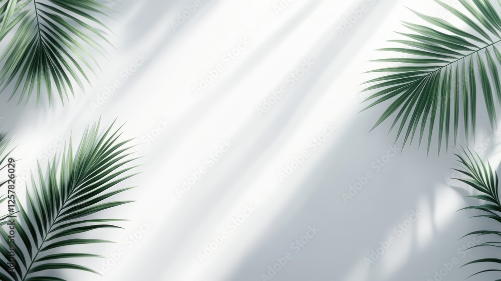 Poster empty white mock up background with shadows. poster concept