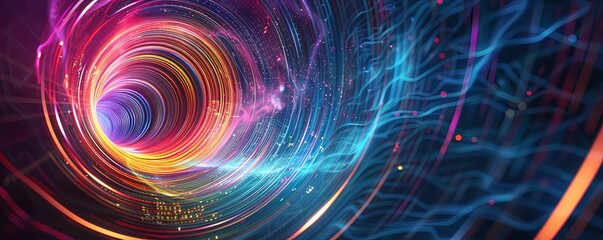 Abstract background with colorful lines and light effect