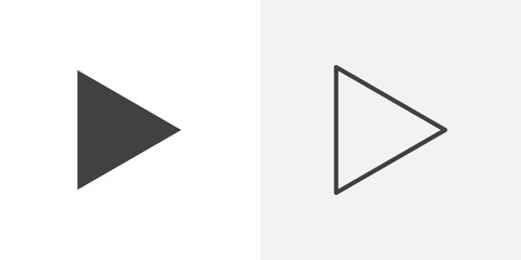 Play icons vectors illustrations in black fill and liner versions