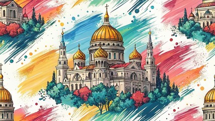 Obraz premium Abstract Paint Stroke Backgrounds - Colorful Pattern Illustrations
