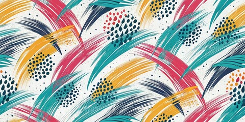 Abstract Paint Strokes Background Design - Vibrant Colors