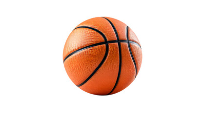 Orange Basketball on transparent background, PNG. A high-quality close-up image of an orange basketball, Isolated White.