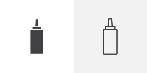 Sauce icons vectors illustrations in black fill and liner versions
