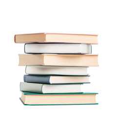 Stack of books, white isolate background