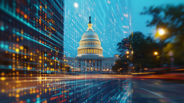 Digital transformation meets governance: Explore technological advancements reshaping policies in this stunning image of the U.S. Capitol.