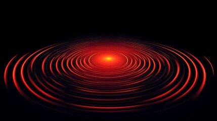 Obraz premium Abstract Red Concentric Circles Radiating Light