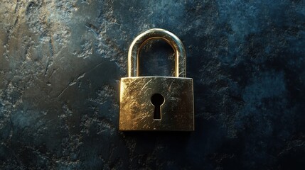 Golden padlock on a digital background, symbolizing security and data protection.