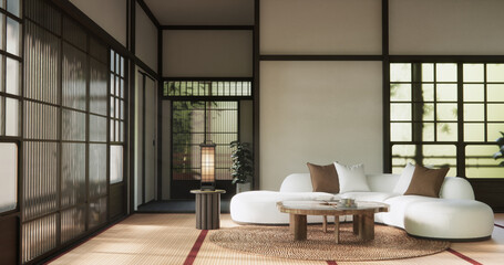 mock up, Japanese empty room tatami mat Designing the most beautiful.