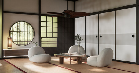 mock up, Japanese empty room tatami mat Designing the most beautiful.