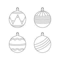 Festive Christmas tree ornaments in vibrant designs