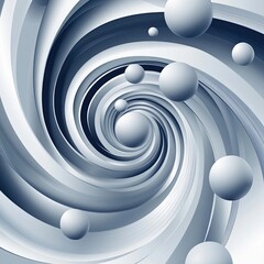 Obraz premium Abstract spiral vortex with spheres, depth effect