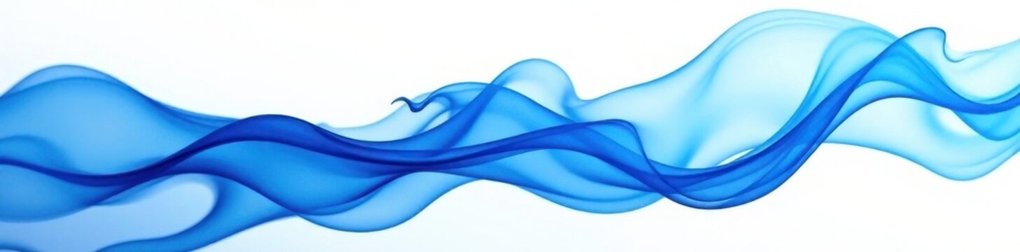 Abstract blue smoke, flowing wave forms, high contrast, clean white background , smooth, clean, texture
