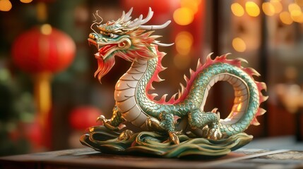Fototapeta premium Chinese New Year Ornaments--Traditional Dancing Dragon