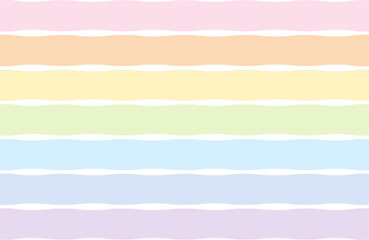 カラフルな波線のストライプ模様