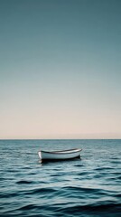 Fototapeta premium Serene Seascape with a Solitary Boat