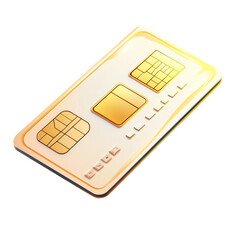 Golden sim card with contact chips for mobile communication and secure digital connectivity