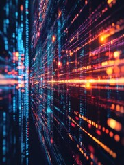 Obraz premium Digital technology background. Abstract tech representation. Colorful. graphic concept for your design