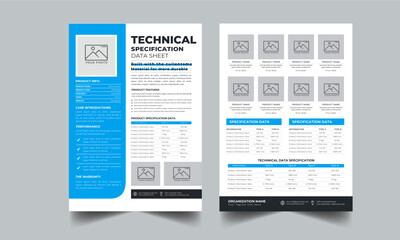 Technical Data Sheet layout template With 2 Style design layout