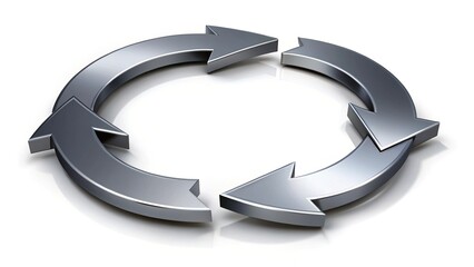 Four Arrows Looping in Circle Shades of Grey