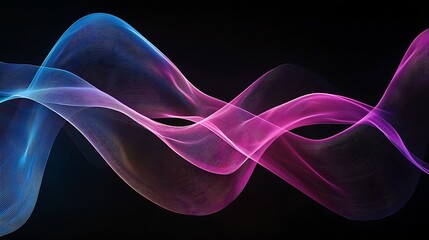 Digital wallpaper featuring ascending pink and blue neon lines isolated on a black background, showcasing a sleek ultraviolet aesthetic.