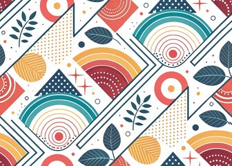 Naklejka premium Geometric Monoline Minimalist Backgrounds - Abstract Patterns
