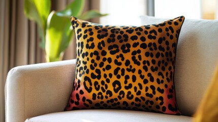 Home decor accent pillow with bold animal print design.