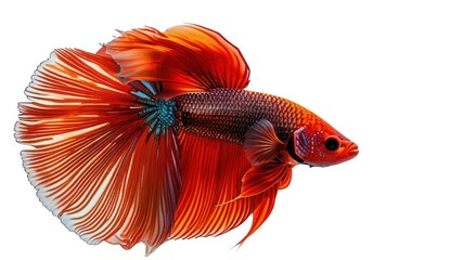 Fototapeta premium Vibrant betta fish showcasing beautiful fins, ideal for aquarium decoration and nature appreciation
