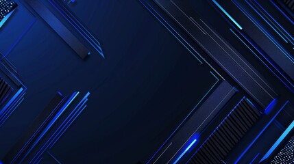Trendy blue background with futuristic motifs for design, featuring white space in the center for text. Ideal for hip banners and abstract wallpapers.
