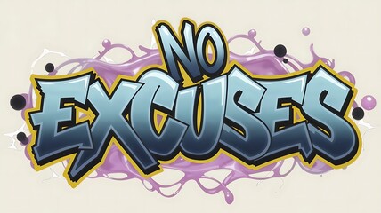 No Excuses Graffiti Art Design Style