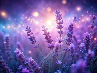Naklejka premium Dark photography reveals pastel lavender blossoms, a soft textured surface, quiet floral stillness.