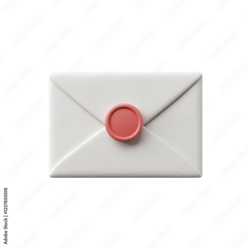 Poster elegant envelope with red seal on plain surface displaying simple classic design
