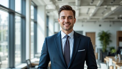 Confident Businessman in a Modern Office