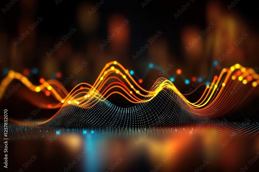 Poster dynamic visualization of ai's impact on business performance digital environment abstract art futuri