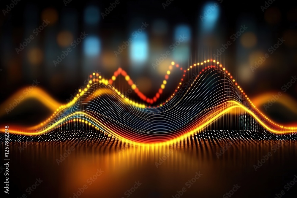 Poster dynamic visualization of ai's impact on business performance digital environment abstract art modern