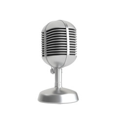 Classic silver microphone with vintage design and chrome finish for quality sound recording