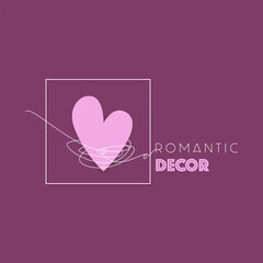 Heart. Valentines Day. Romantic background. Poster design, card, wedding, engagement for party invitation