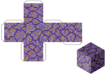 Obraz premium A colorful isometric vector illustration of pixelated cubes and blocks arranged in a playful, geometric pattern. Perfect for retro-style video games, creative designs, or crafting concepts