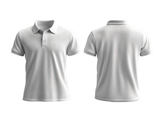 White polo shirt, front and back view, casual wear, comfortable fabric, versatile style, suitable for various occasions