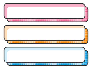 POPに使える漫画風囲み枠横長3種セット　角丸　ドット（Affinity Designer版）