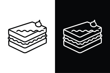 Lasagna icon vector on White Background ,Vector Art Illustration on white background.