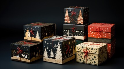 Obraz premium handmade christmas gift boxes
