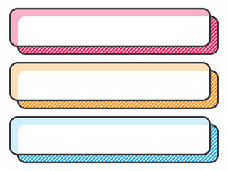 POPに使える漫画風囲み枠横長3種セット　角丸　ストライプ（Affinity Designer版）