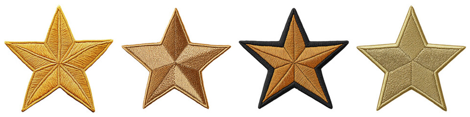 Obraz premium Four Decorative Stars In Gold, Brown, And Yellow Colors